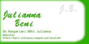 julianna beni business card